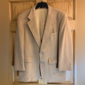 Vtg Michael/Sterns Tan Camel Hair Blazer Two Button Sport Coat Jacket Men's 41R